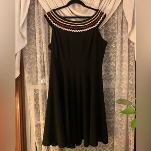 Gabby Skye Black Ribbon Collar Dress Size 12
